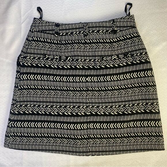 Maeve Black & White Geometric Button-Front Skirt – Anthropologie Boho Chic - Picture 10 of 12